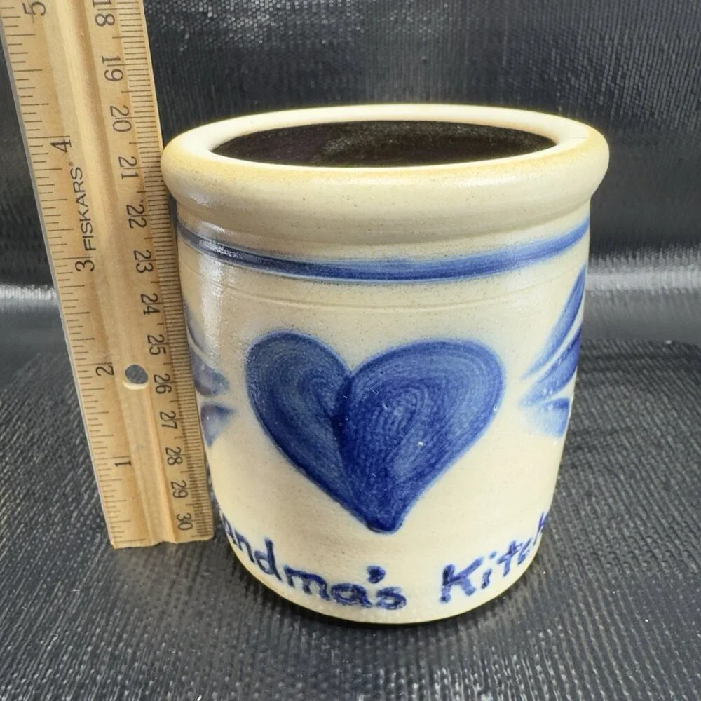 Shadow Lawn Pottery Stoneware Salt Glaze Vase Utensil Holder Grandmas Kitchen‎